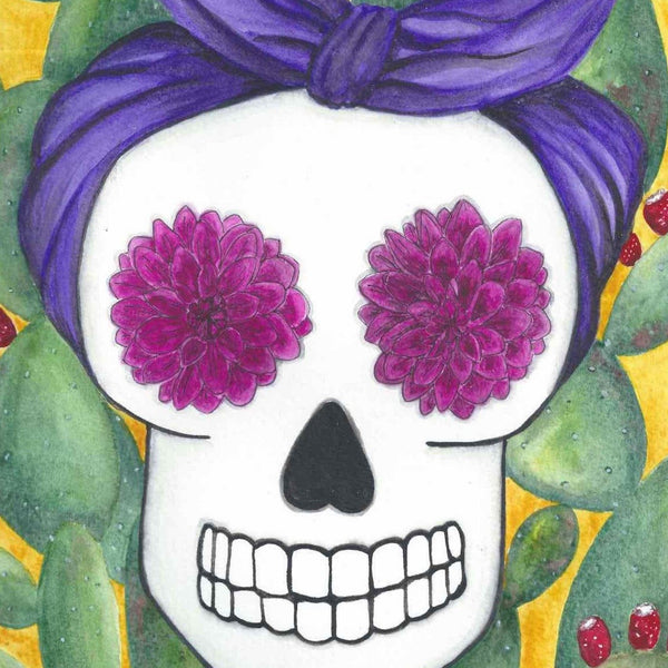 Sugar Skull  in Cactus Print
